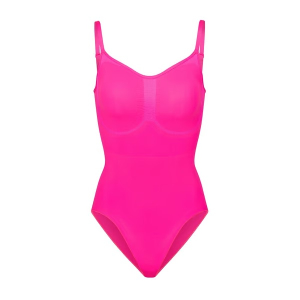 SKIMS 4X/5X SEAMLESS SCULPT Sculpting Bodysuit with Snaps Flamingo pink - Picture 2 of 11